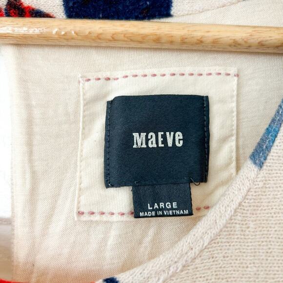 Maeve Anthropologie Knit Floral Bell Sleeve Swing Dress Large Multicolor - Picture 4 of 7